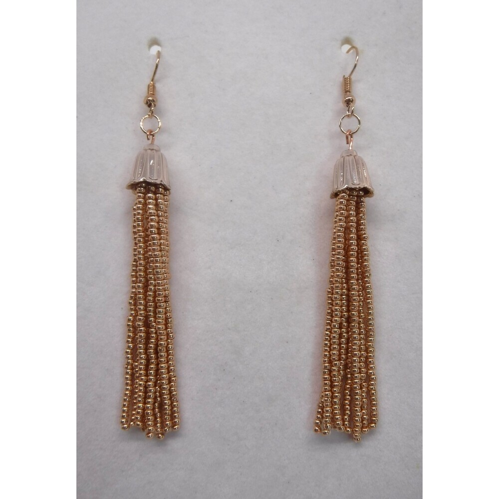 Earrings Beaded Rose Gold - Picture 1 of 3